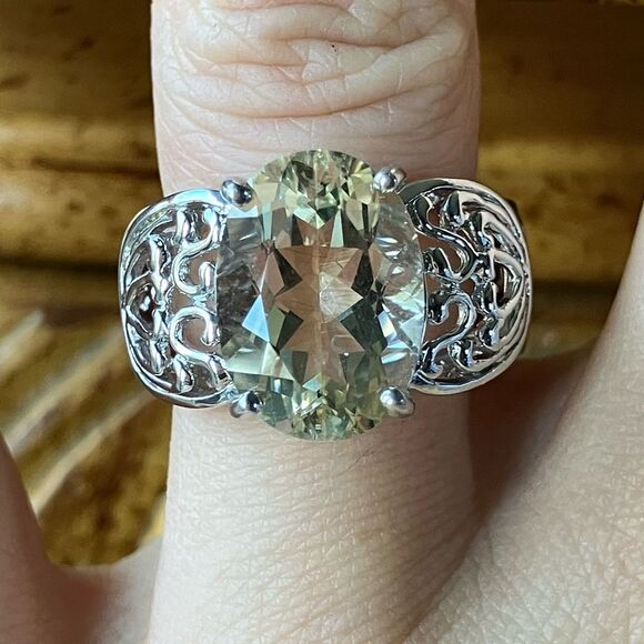 Bbj Jewelry - Yellow Labradorite Sterling Silver Ring Size 5.75